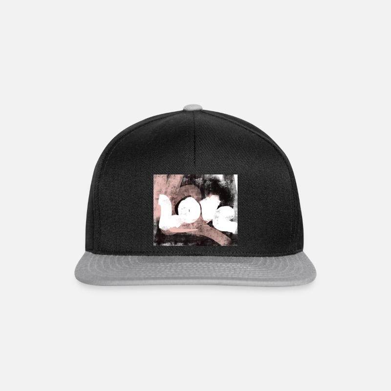 Love Liebe Design abstrakt modern - Snapback Cap - Schwarz/Grau