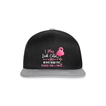 Je peux avoir l’air calme - Amant de flamants roses drôle - Casquette snapback - noir/gris - Devant