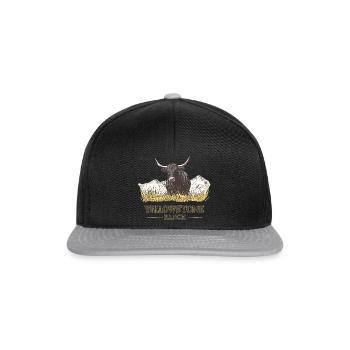 Y Vache de Yellowstone et collines - Casquette snapback - noir/gris - Devant
