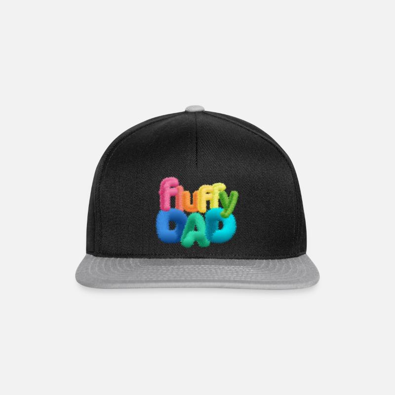 Fluffy Dad – Colorful, Fluffy Typography - Snapback Cap - black/grey