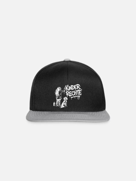 Kinderrechte weißes Graffiti - Snapback Cap - Schwarz/Grau
