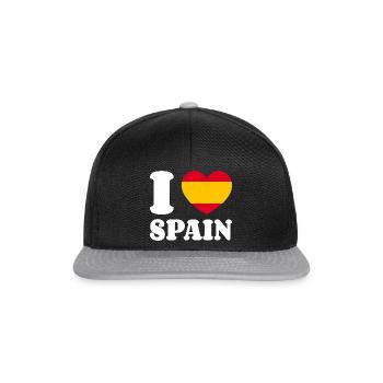 J’aime l’Espagne - Fan de Love Heart Espagne - Casquette snapback - noir/gris - Devant