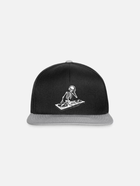 DJ Skeleton in Kopfhörern - Snapback Cap - Schwarz/Grau
