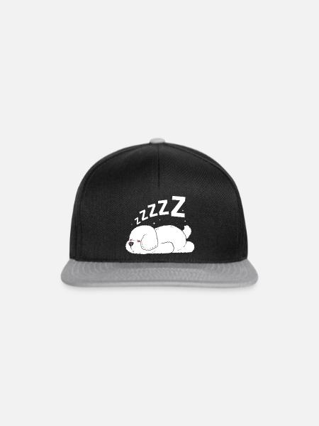 Bichon Frise Hund - Snapback Cap - Schwarz/Grau