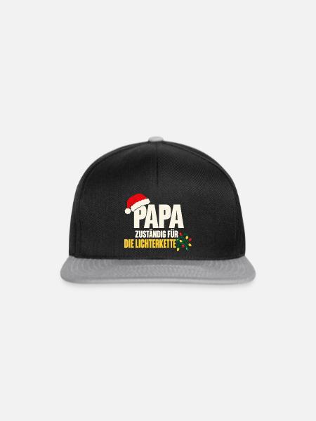 Papa - zuständig für die Lichterkette - Snapback Cap - Schwarz/Grau
