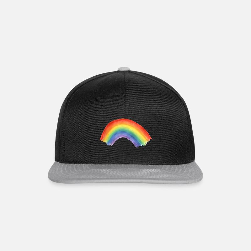 Hoffnungsvoller Regenbogen Rainbow Aquarell - Snapback Cap - Schwarz/Grau
