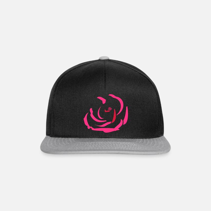 Fleur rose - Casquette snapback - noir/gris