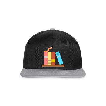 bookworm - Snapback Cap - black/grey - Front