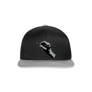 Zeichnende Hand - Snapback Cap - Schwarz/Grau - Vorne