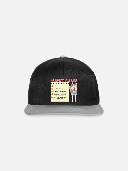 Husky Sibirischer Husky Hund - Snapback Cap - Schwarz/Grau