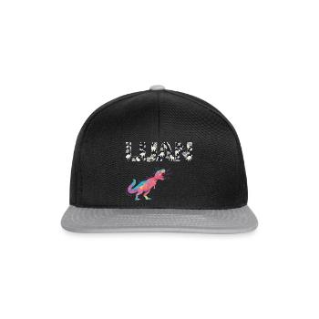 LUAN - Beautiful boy name with cute dinosaurs - Snapback Cap - black/grey - Front