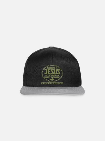 Jesus Bibel Christlich Religiös Kirche Geschenk - Snapback Cap - Schwarz/Grau