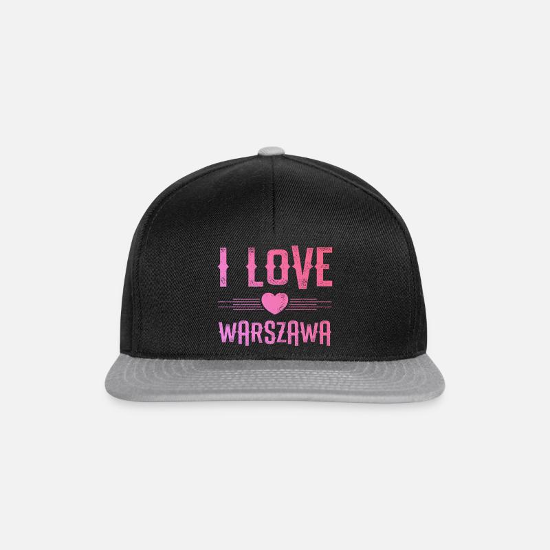 J’aime Varsovie - Casquette snapback - noir/gris