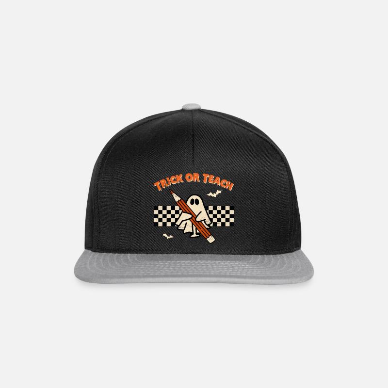 Trick Or Teach, süßer Retro-Geist mit Bleistift - Snapback Cap - Schwarz/Grau