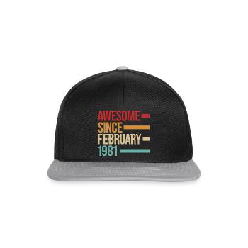 Geburstag génial depuis février 1981 - Casquette snapback - noir/gris - Devant