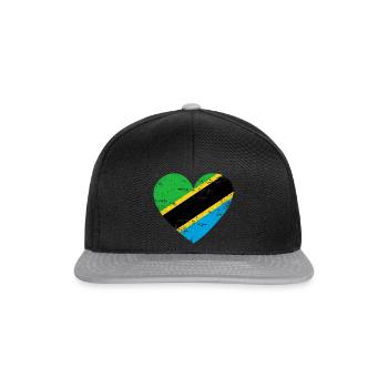 Cœur de drapeau de la Tanzanie - Casquette snapback - noir/gris - Devant