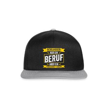 Schlosserei Schweisser Metallbauer Schlosser - Snapback Cap - Schwarz/Grau - Vorne