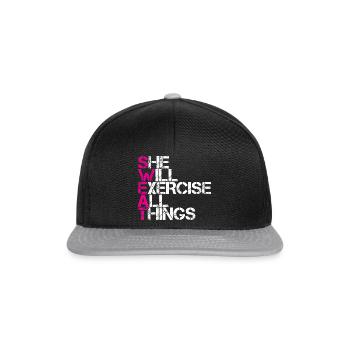 Sweat She Will Execise All Things - Snapback Cap - black/grey - Front