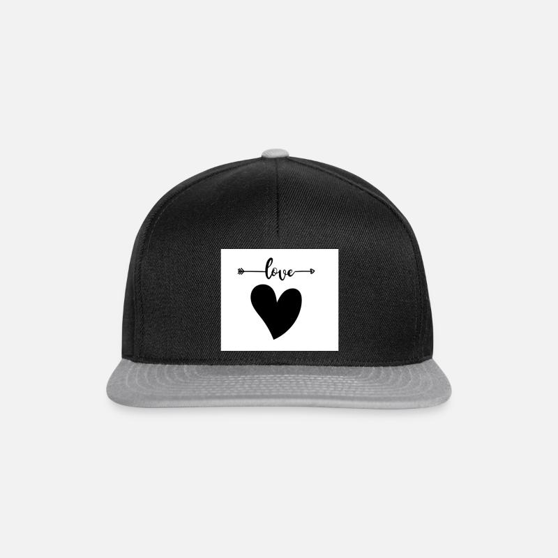 Herz Hochzeit Design - Snapback Cap - Schwarz/Grau