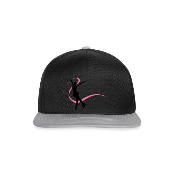 Silhouette patineuse inline - Casquette snapback - noir/gris - Devant