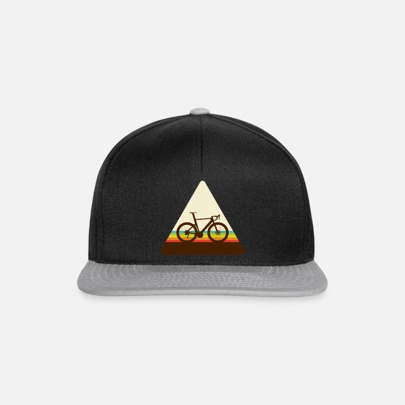 HAPPY RENNRAD | Retro Regenbogen - Snapback Cap - Schwarz/Grau