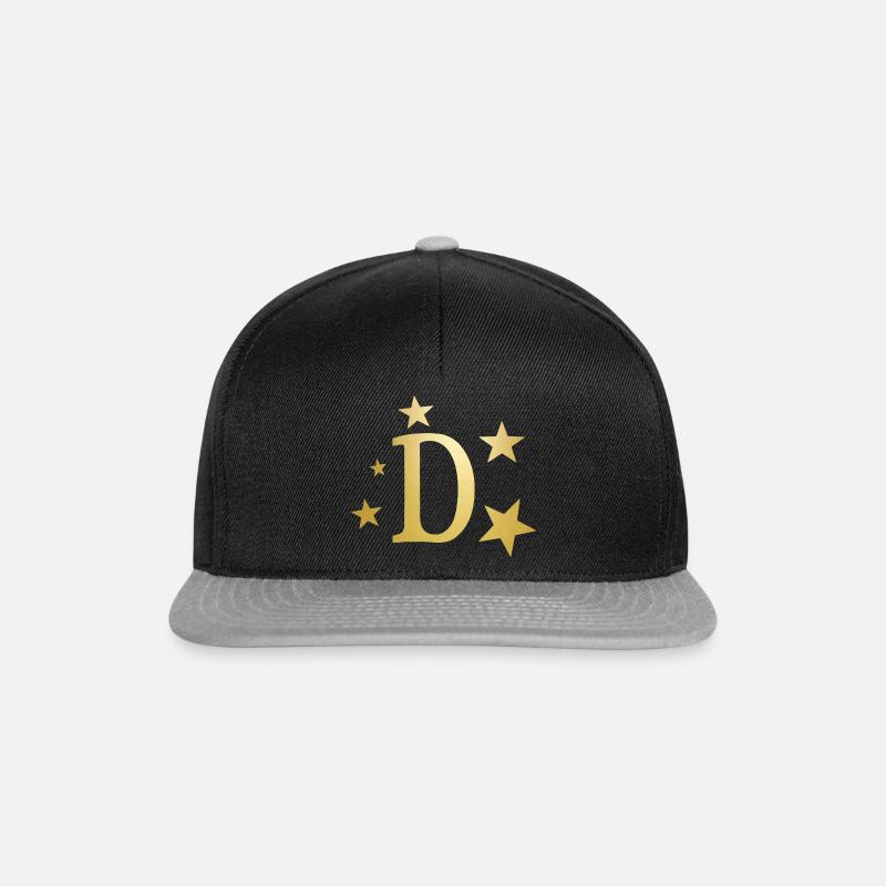 Letter D with stars - Snapback Cap - black/grey