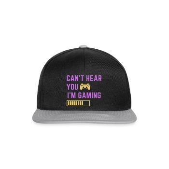 Can't Hear You I'm Gaming - Snapback Cap - black/grey - Front
