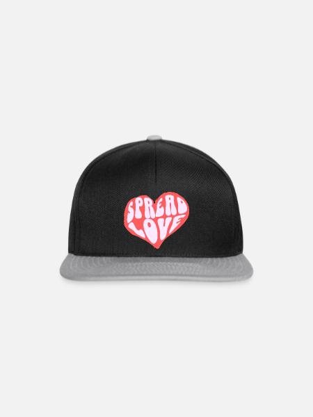Spread love heart - Snapback Cap - Schwarz/Grau