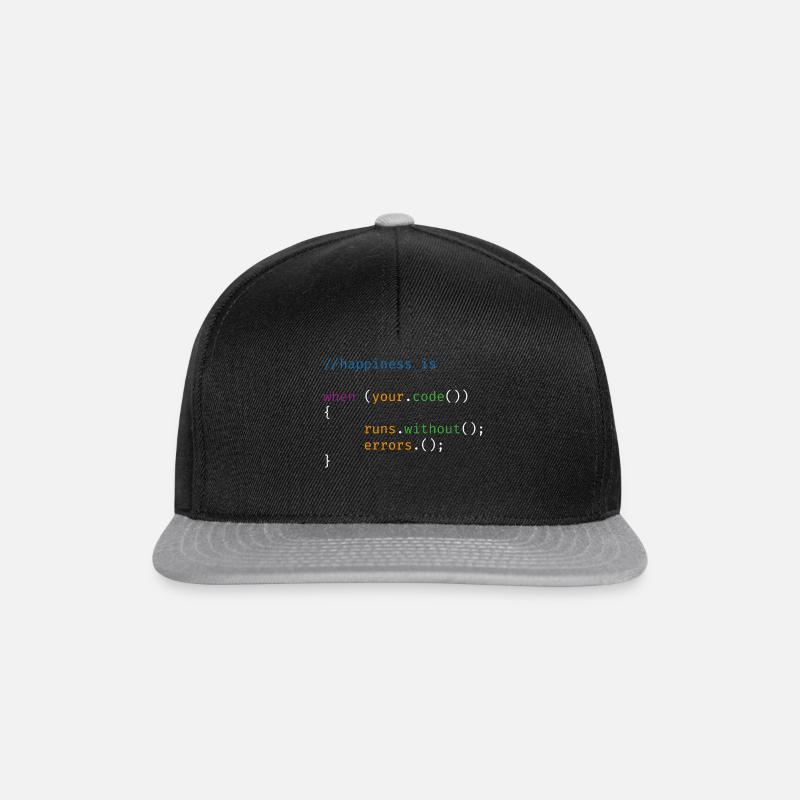 Happiness Code - Snapback Cap - Schwarz/Grau