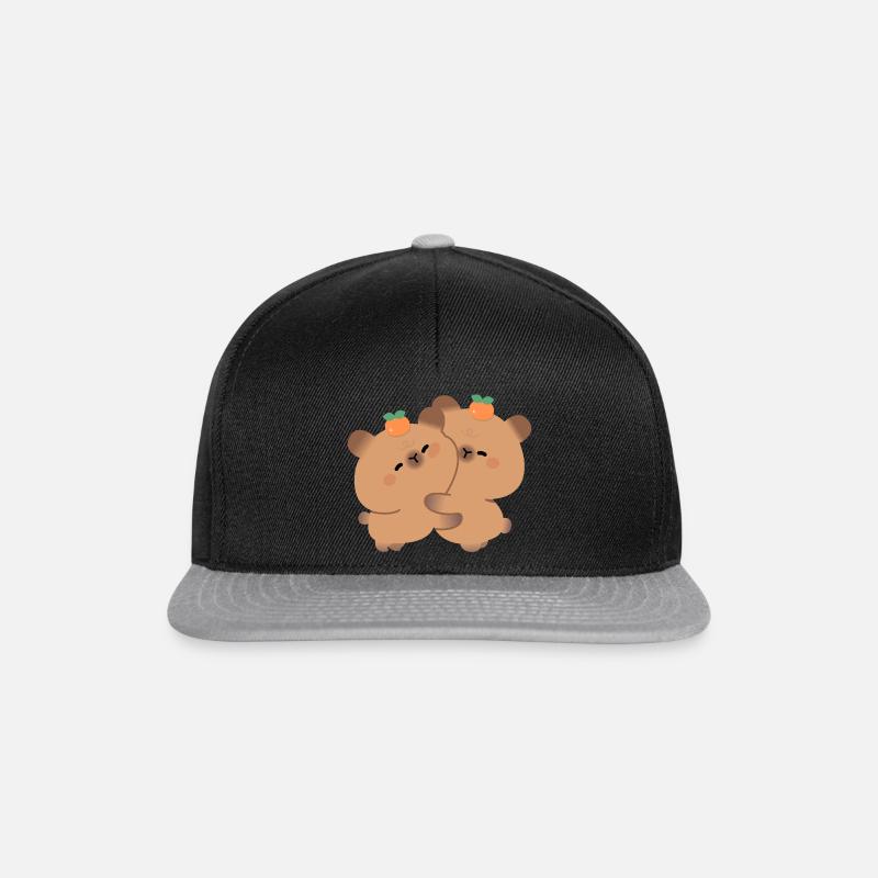 Capybara Liebe - Snapback Cap - Schwarz/Grau