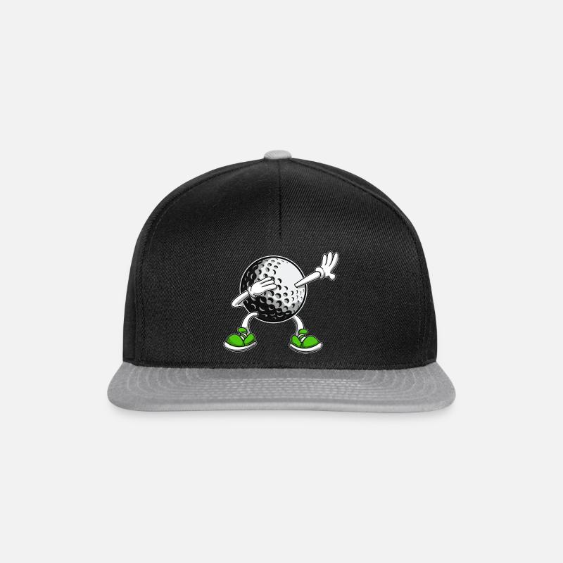 Dabbing Golf Ball - Funny Golf Lover Golfer - Snapback Cap - Schwarz/Grau