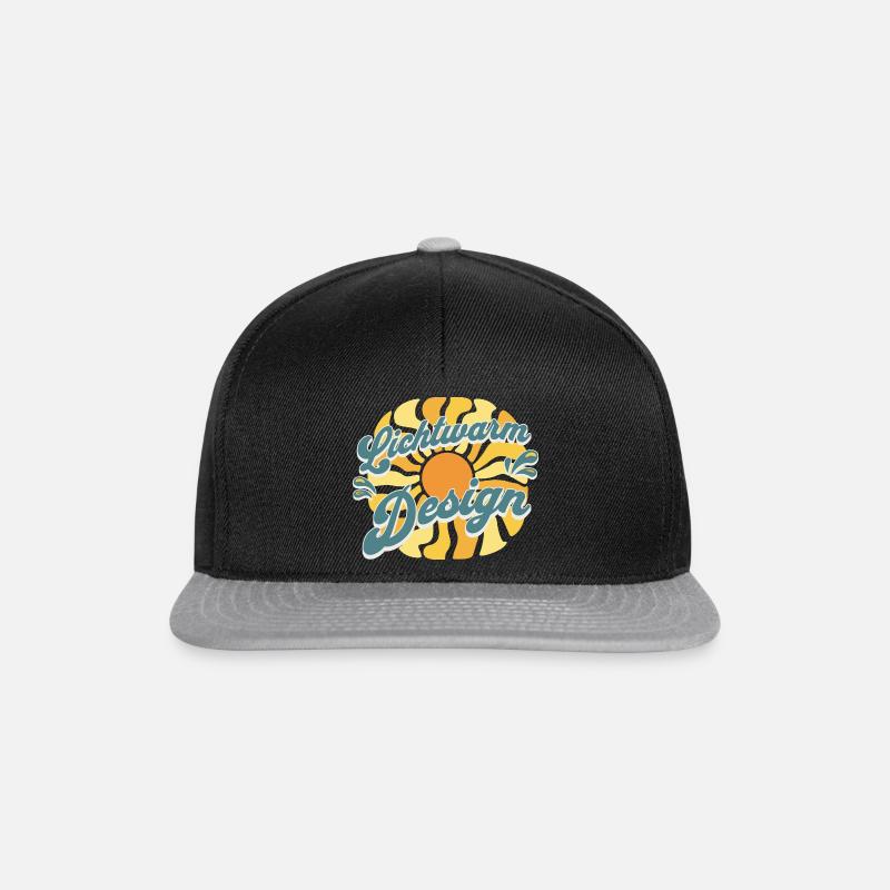 Lichtwarm Design Logo - Snapback Cap - Schwarz/Grau