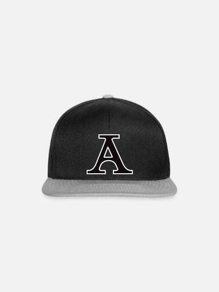 Letter A - Snapback Cap - Schwarz/Grau