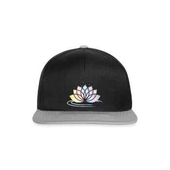 Stylized Pastel Flower Symbol with Water - Snapback Cap - black/grey - Front