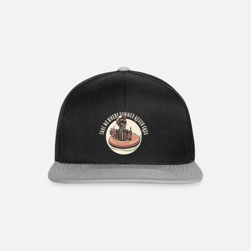 Take Me Where Summer Never Ends – Skeleton Humor - Snapback Cap - black/grey