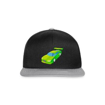 Rennauto Rennwagen Tuning Autorennen Performance - Snapback Cap - Schwarz/Grau - Vorne