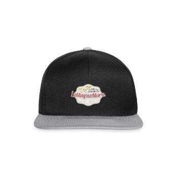 Ich bin eine echte Lieblingsnachbarin - Snapback Cap - Schwarz/Grau - Vorne