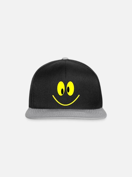 Grinsebacke + - Snapback Cap - Schwarz/Grau