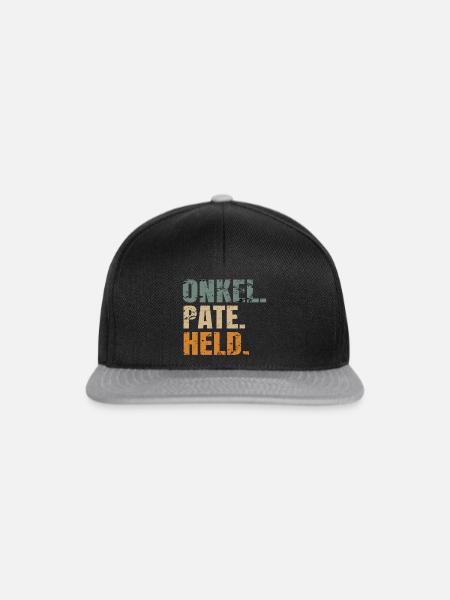 Onkel Pate Held I Geschenkidee für Taufpate - Snapback Cap - Schwarz/Grau