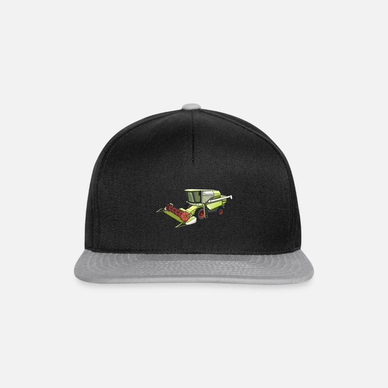 Mähdrescher Landmaschine Bauer Bauernhof - Snapback Cap - Schwarz/Grau