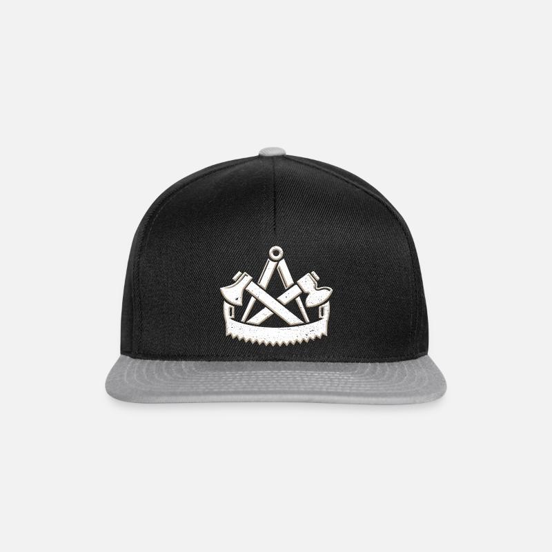 Cooles Zimmermann Zunftsymbol 3D Grunge Look - Snapback Cap - Schwarz/Grau