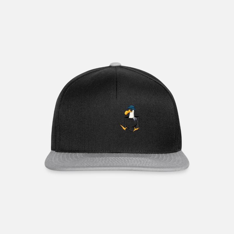 Hipster Möwe mit Sonnenbrille In Deiner Tasche - Snapback Cap - Schwarz/Grau
