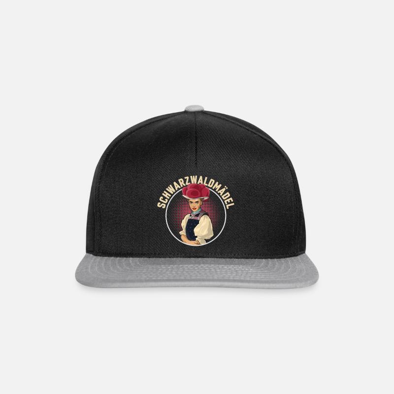 Black Forest girl Barbara - Snapback Cap - black/grey