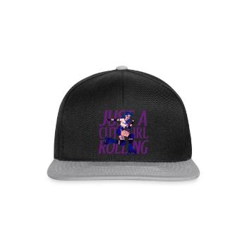 Mädchen mit Rollschuhen - Snapback Cap - Schwarz/Grau - Vorne