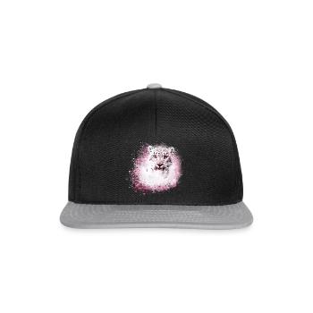 snow leopard,cat,leopard,white,wildcat - Snapback Cap - black/grey - Front