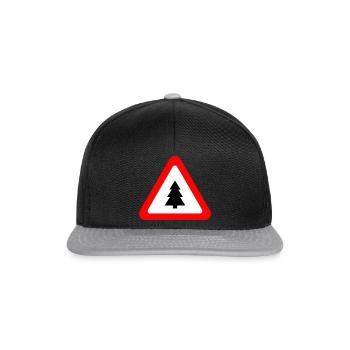 Verkehrsschild: Achtung Tannenbaum / Knut - Snapback Cap - Schwarz/Grau - Vorne