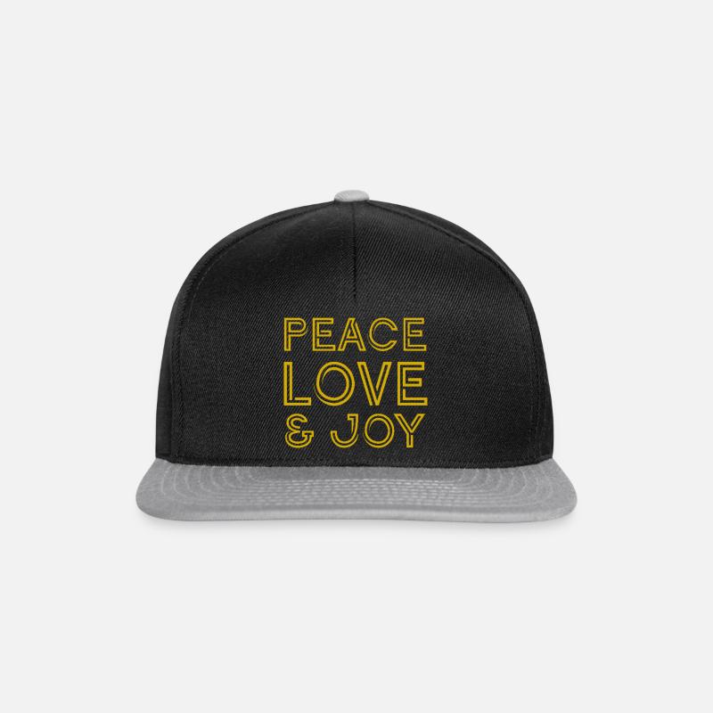 Frieden Liebe und Freude - Snapback Cap - Schwarz/Grau