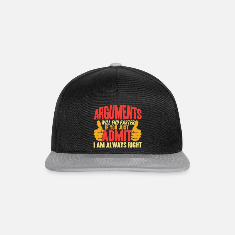 Irony Sarcasm Sarcastic gift - Snapback Cap - black/grey