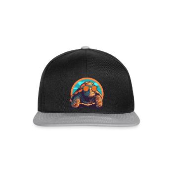 Turtle, Reptile, Turtle, Chelonian - Snapback Cap - black/grey - Front