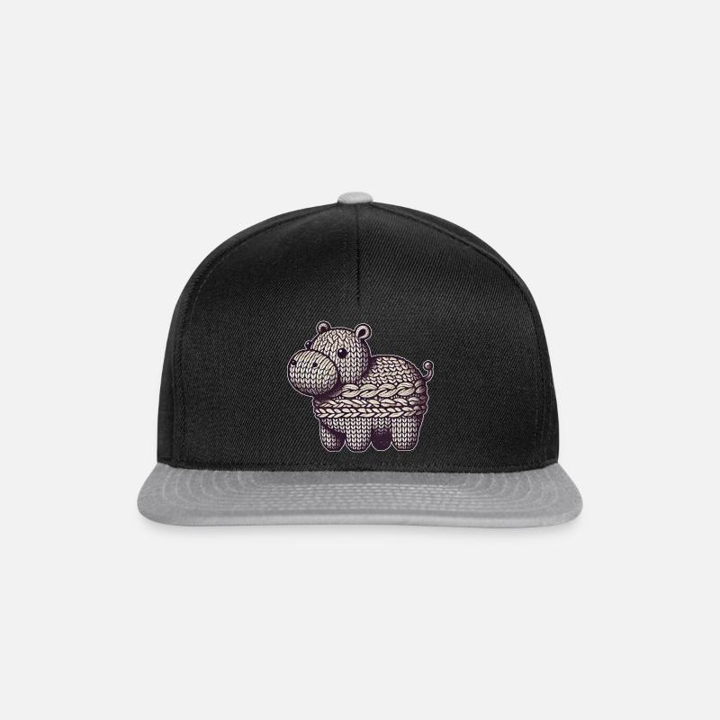 Knitted Hippo - Snapback Cap - Schwarz/Grau